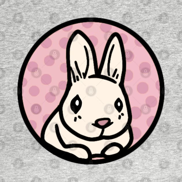 Easter Day Shy Cute Rabbit Wishes Happy Easter Christian Holiday (Pink) by wigobun